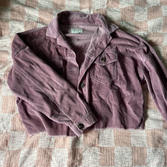 American Eagle Cropped Corduroy Jacket Purple - Picture 4 of 4